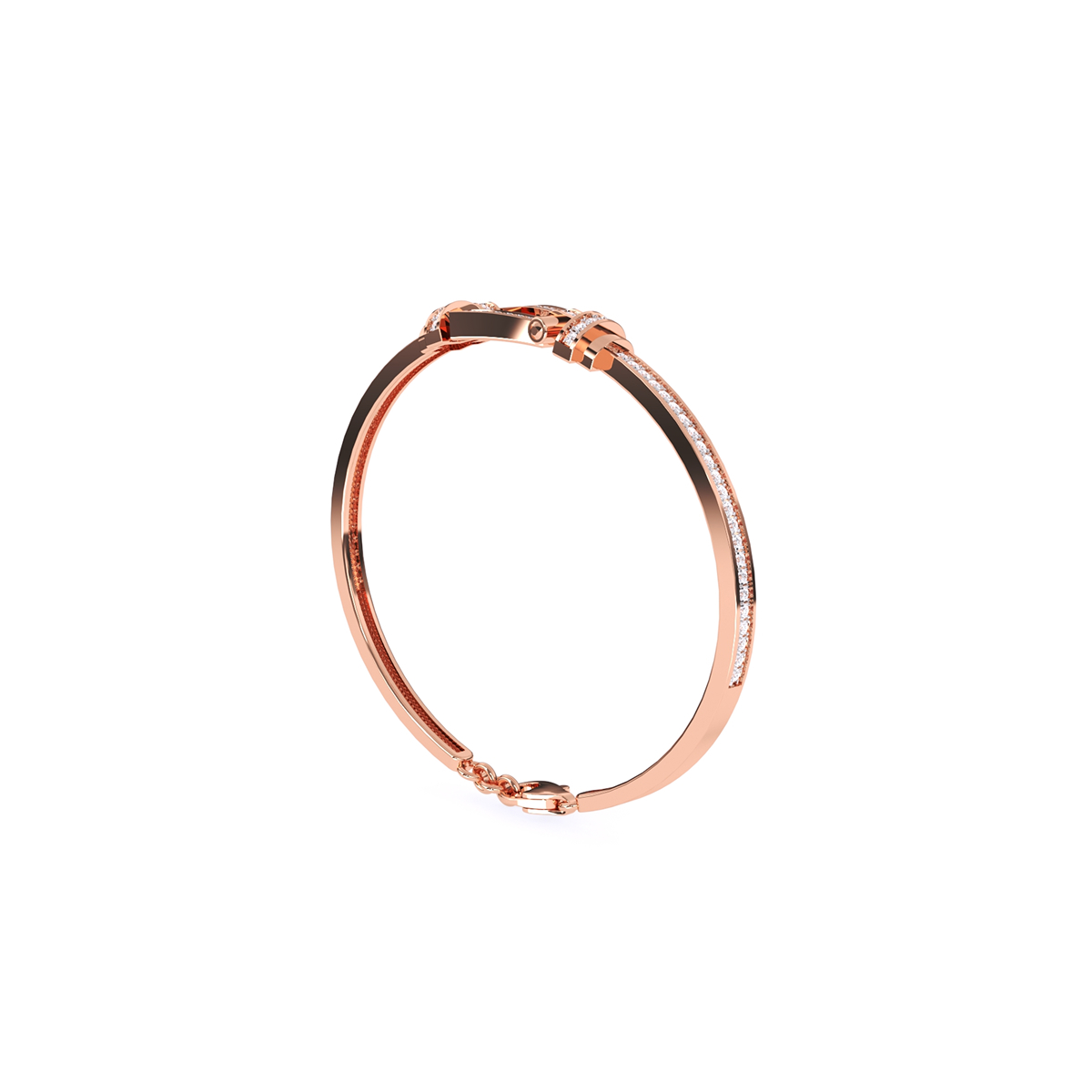 Kite shape bracelet with Diamonds in Size Small in Rose Gold